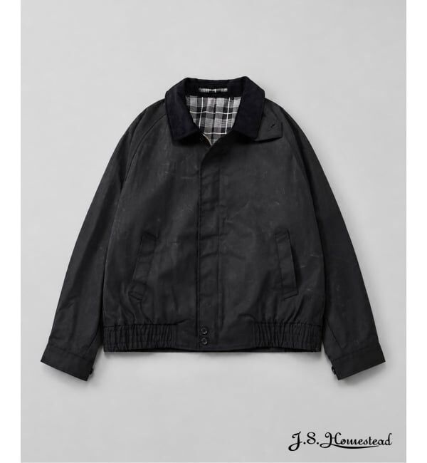 J.S.Homestead「《予約》J.S.Homestead / オイルド キャンバス ハリントン ジャケット」|その他|ブラック
