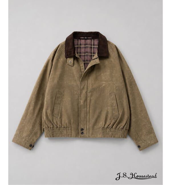 J.S.Homestead「《予約》J.S.Homestead / オイルド キャンバス ハリントン ジャケット」|その他|カーキ