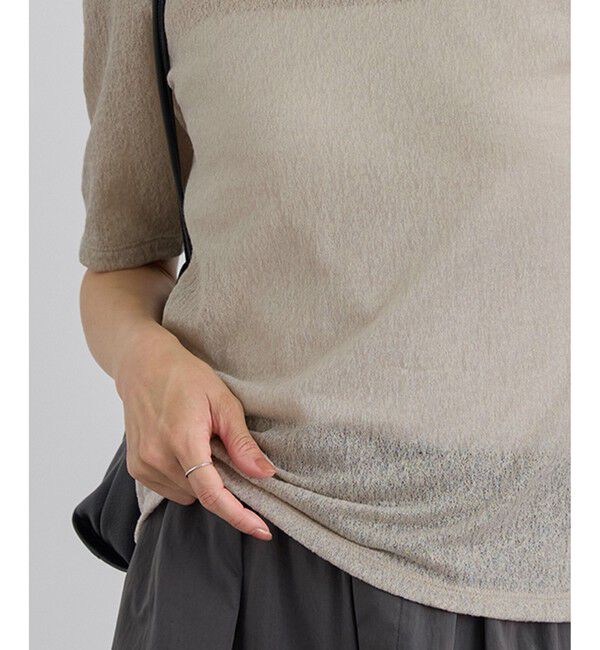 SALON adam et rope'「コットンレーシージャガードハーフスリーブTシャツ」|Tシャツ・カットソー|