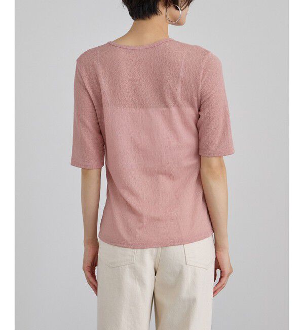 SALON adam et rope'「コットンレーシージャガードハーフスリーブTシャツ」|Tシャツ・カットソー|