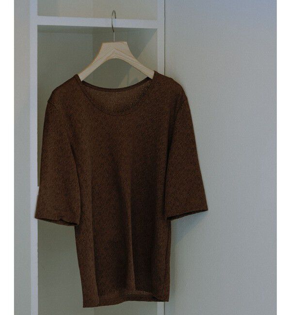 SALON adam et rope'「コットンレーシージャガードハーフスリーブTシャツ」|Tシャツ・カットソー|