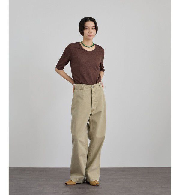 SALON adam et rope'「コットンレーシージャガードハーフスリーブTシャツ」|Tシャツ・カットソー|