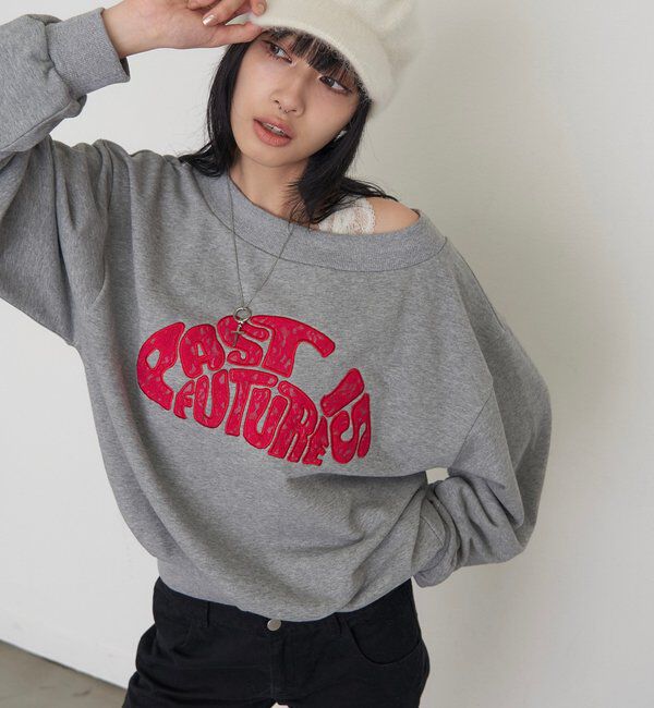  「デフォルメロゴレーススウェット」|Tシャツ・カットソー|グレー