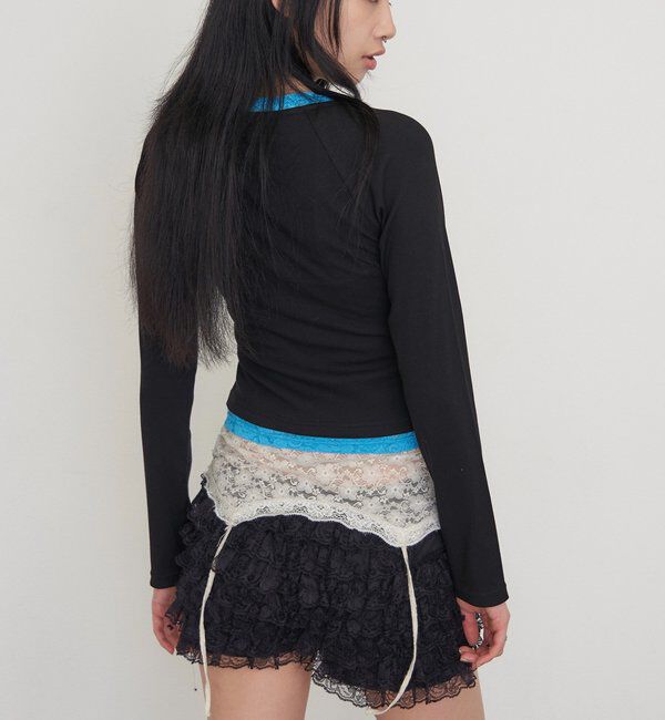  「【WEB限定】レイヤードリングドットLSトップス」|Tシャツ・カットソー|