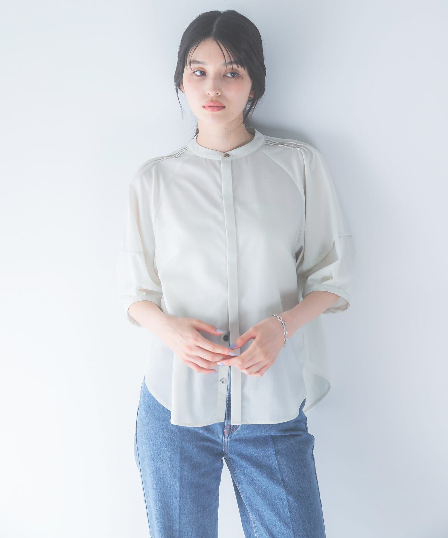 URBAN RESEARCH ROSSO「『WEB/一部店舗限定』UVカットウォッシャブルリネン混シャツブラウス」|シャツ・ブラウス|