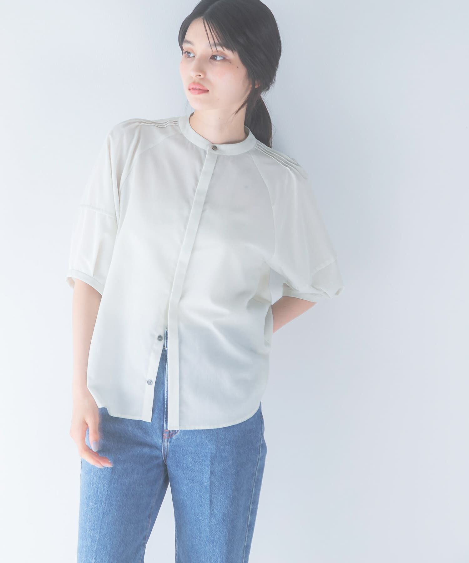 URBAN RESEARCH ROSSO「『WEB/一部店舗限定』UVカットウォッシャブルリネン混シャツブラウス」|シャツ・ブラウス|