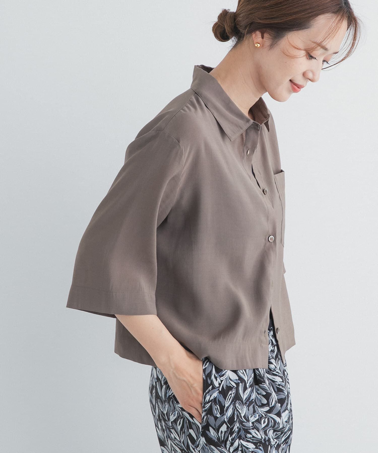 URBAN RESEARCH DOORS「ハーフスリーブショートシャツ」|シャツ・ブラウス|