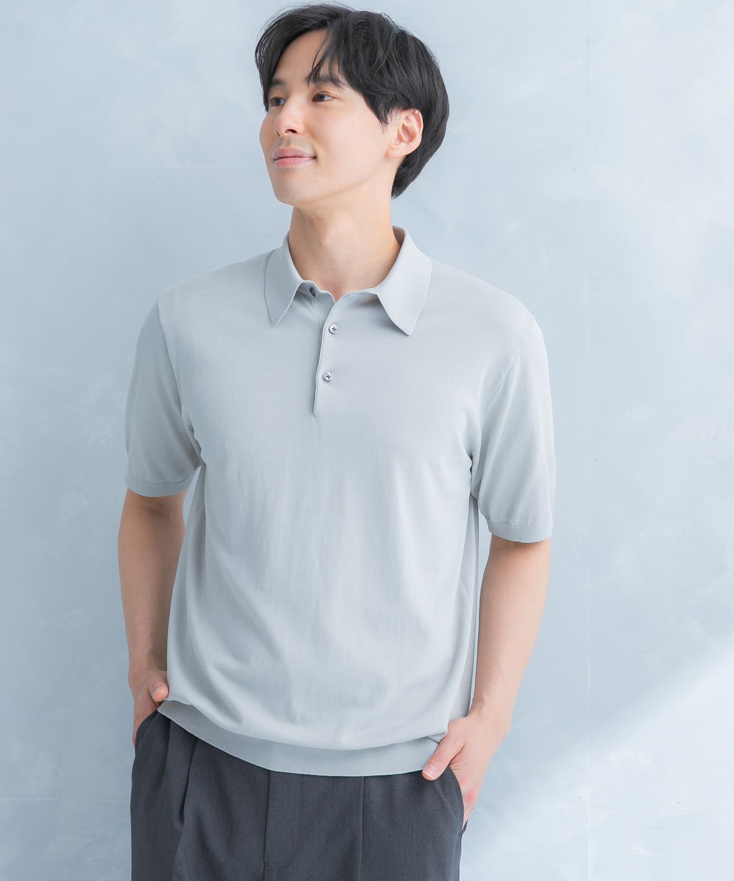 URBAN RESEARCH DOORS「LIFE STYLE TAILOR　ハイゲージ半袖ニットポロシャツ」|シャツ・ブラウス|
