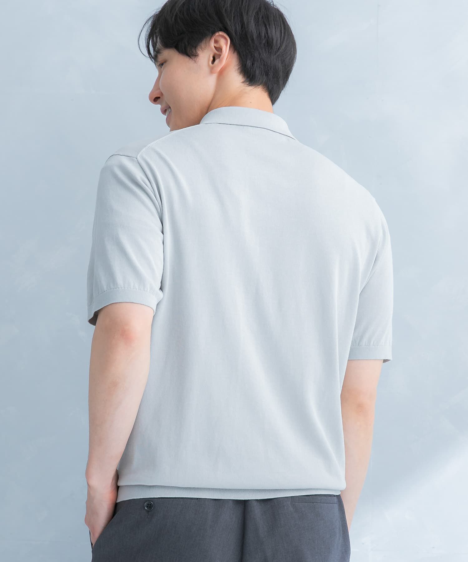 URBAN RESEARCH DOORS「LIFE STYLE TAILOR　ハイゲージ半袖ニットポロシャツ」|シャツ・ブラウス|