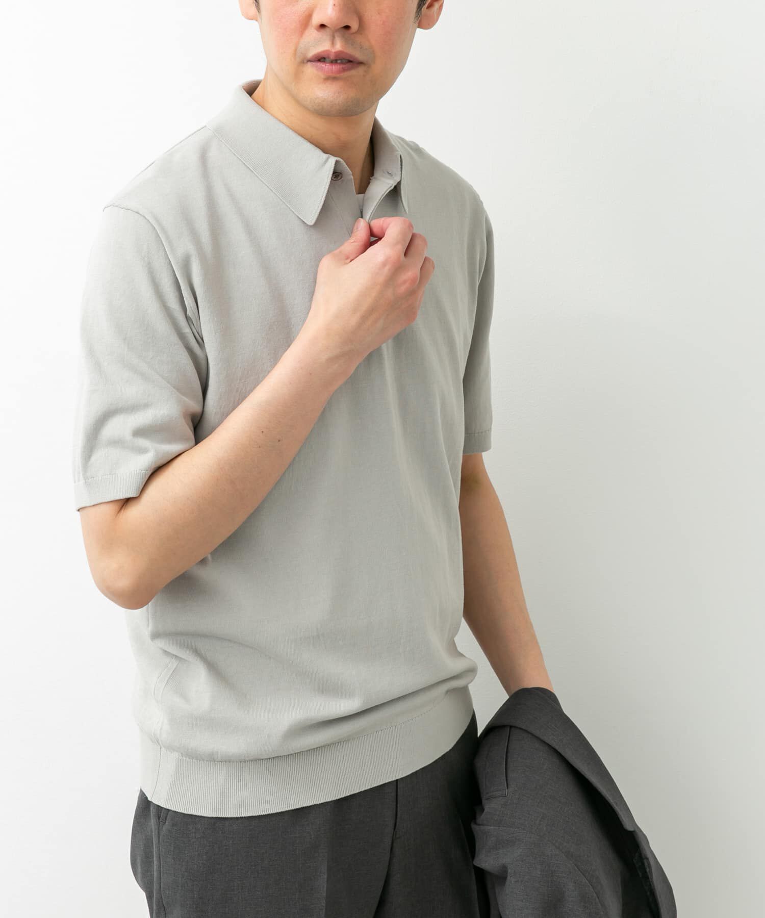 URBAN RESEARCH DOORS「LIFE STYLE TAILOR　ハイゲージ半袖ニットポロシャツ」|シャツ・ブラウス|