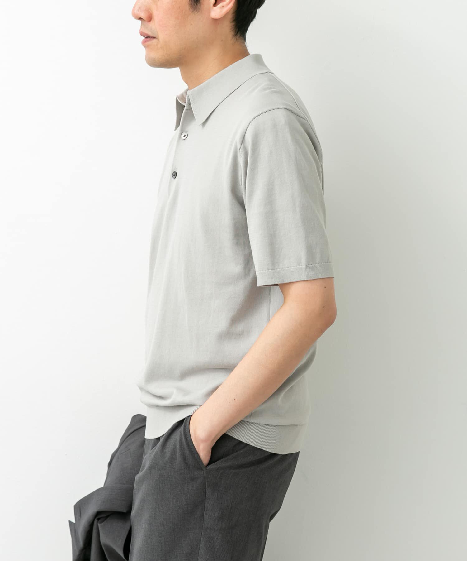 URBAN RESEARCH DOORS「LIFE STYLE TAILOR　ハイゲージ半袖ニットポロシャツ」|シャツ・ブラウス|