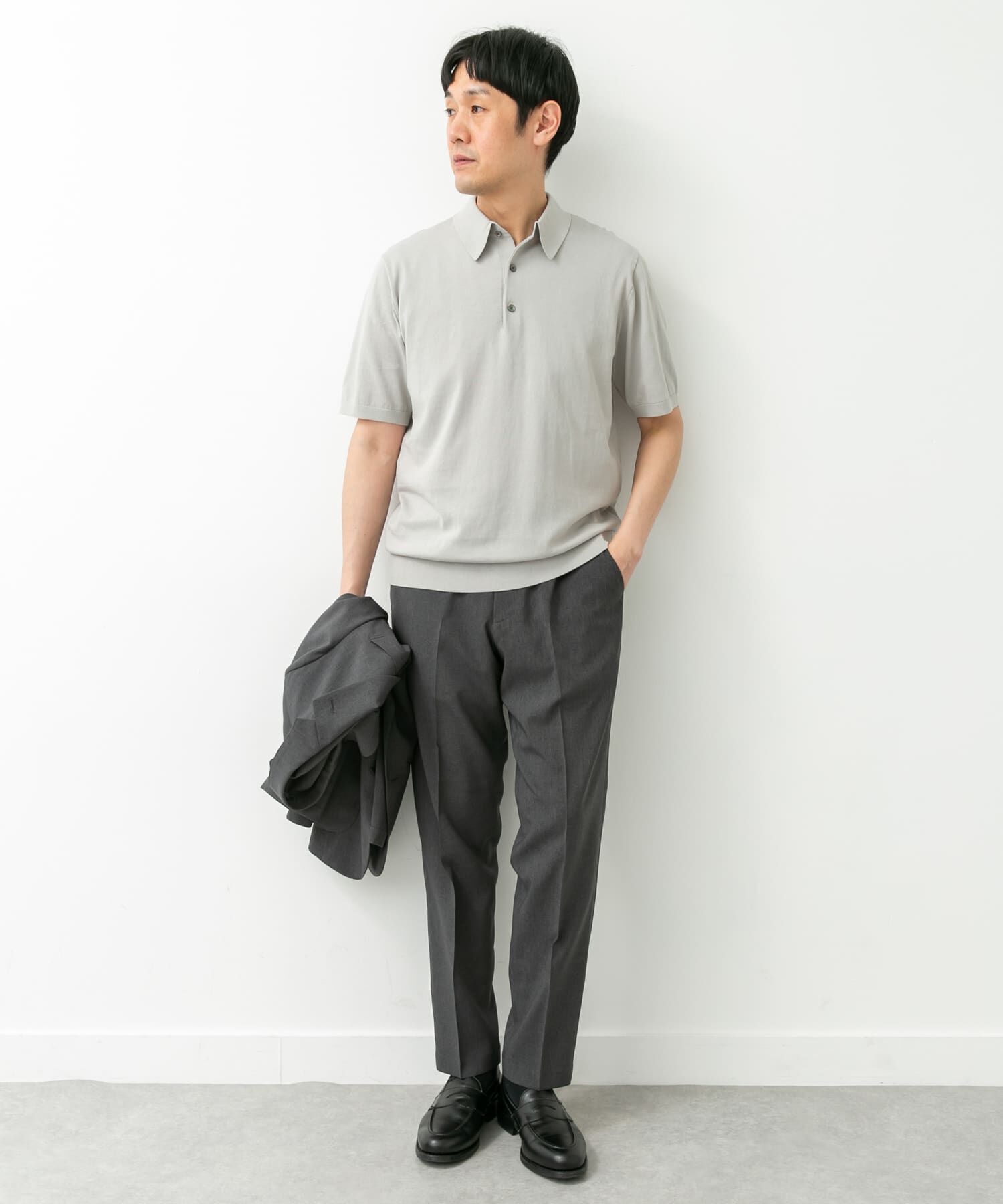 URBAN RESEARCH DOORS「LIFE STYLE TAILOR　ハイゲージ半袖ニットポロシャツ」|シャツ・ブラウス|