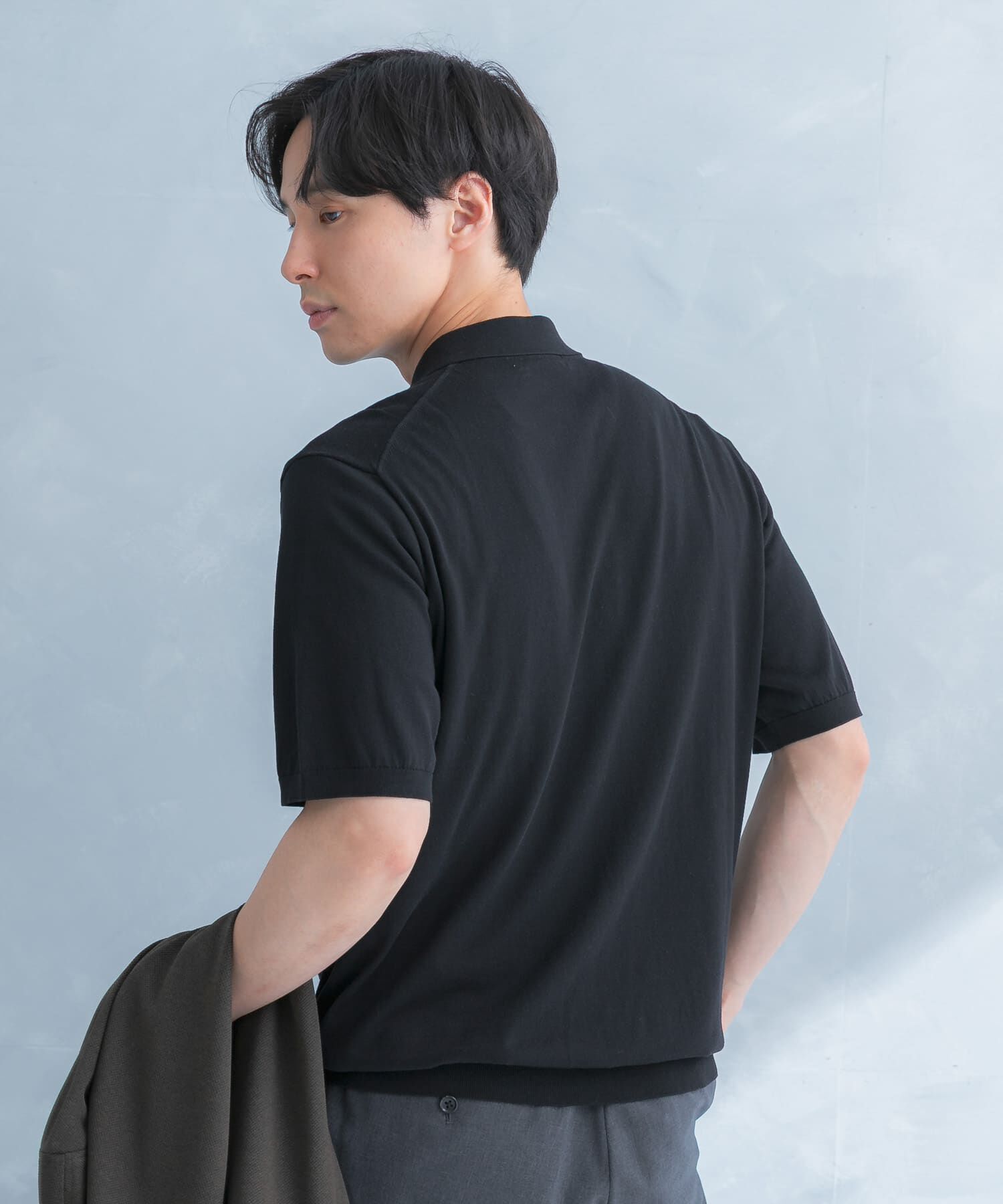 URBAN RESEARCH DOORS「LIFE STYLE TAILOR　ハイゲージ半袖ニットポロシャツ」|シャツ・ブラウス|