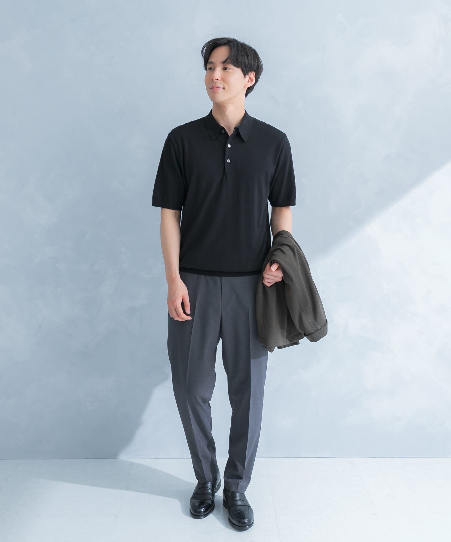 URBAN RESEARCH DOORS「LIFE STYLE TAILOR　ハイゲージ半袖ニットポロシャツ」|シャツ・ブラウス|