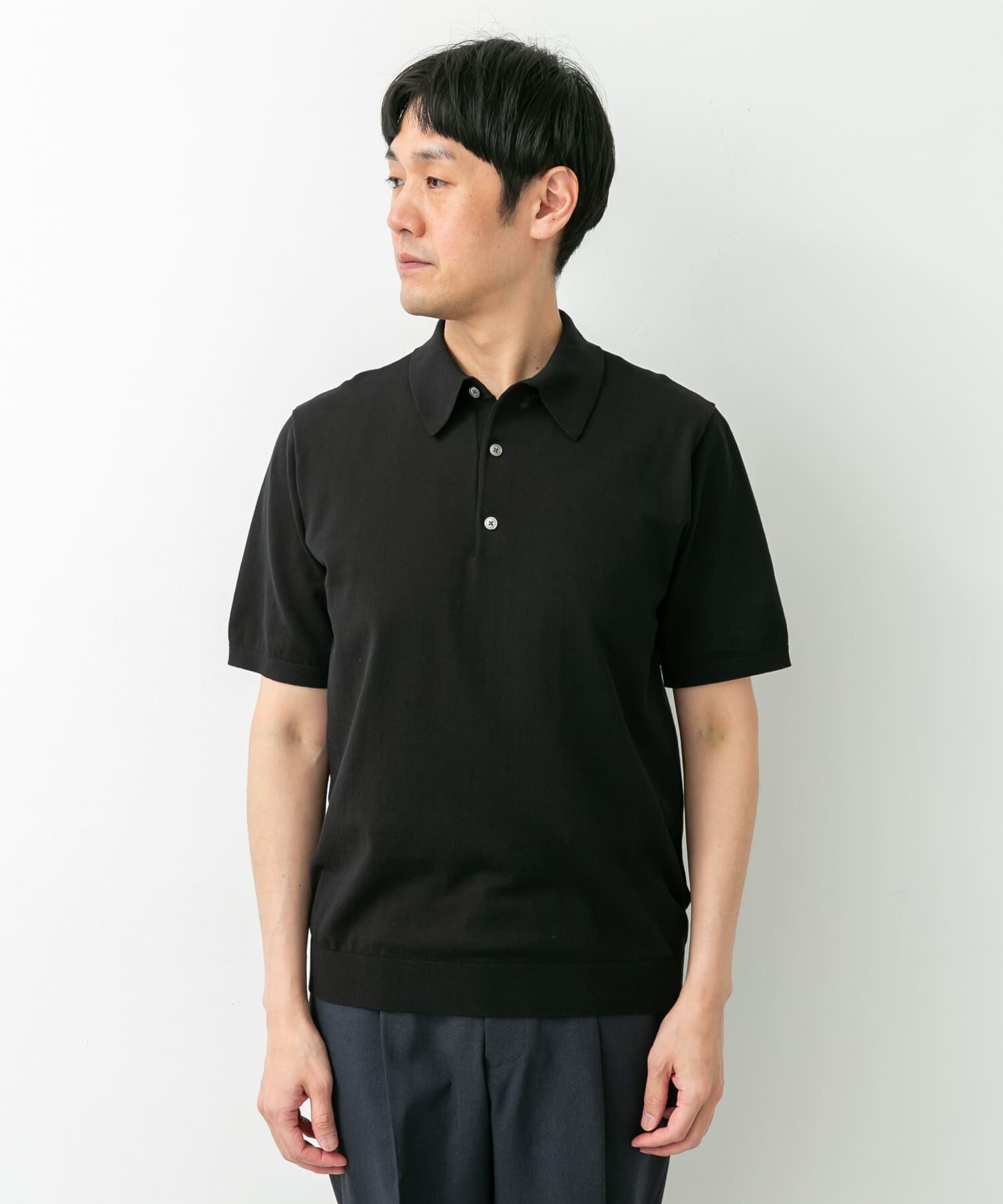 URBAN RESEARCH DOORS「LIFE STYLE TAILOR　ハイゲージ半袖ニットポロシャツ」|シャツ・ブラウス|