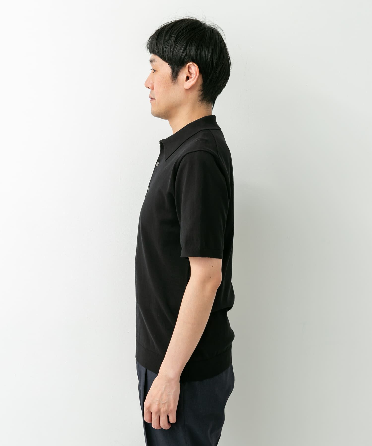 URBAN RESEARCH DOORS「LIFE STYLE TAILOR　ハイゲージ半袖ニットポロシャツ」|シャツ・ブラウス|