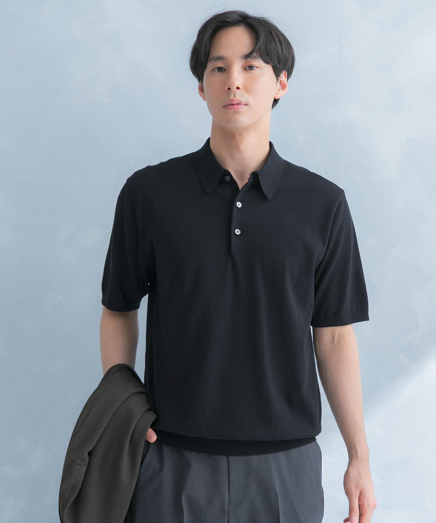 URBAN RESEARCH DOORS「LIFE STYLE TAILOR　ハイゲージ半袖ニットポロシャツ」|シャツ・ブラウス|