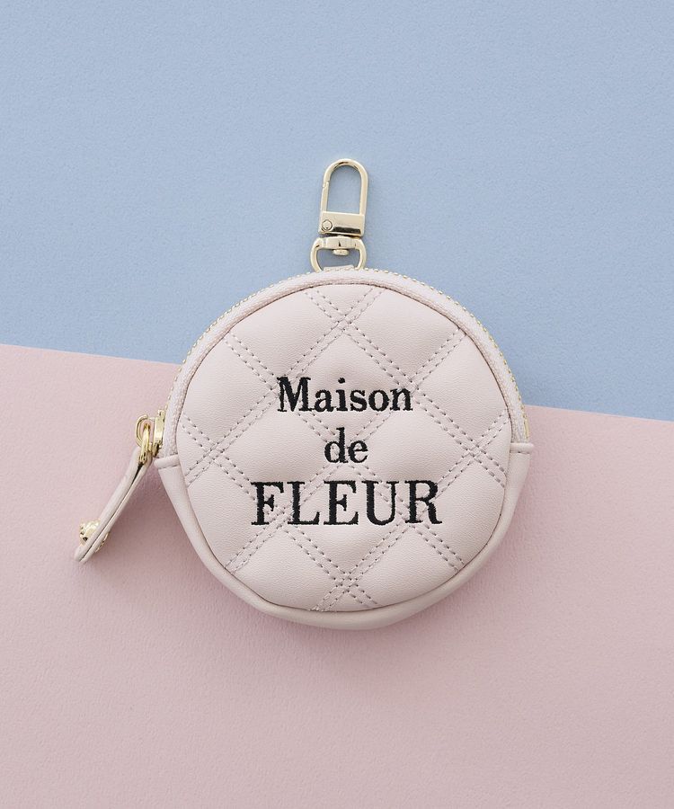 Maison de FLEUR「ラウンドキルティングコインケース」|ポーチ|ピンク
