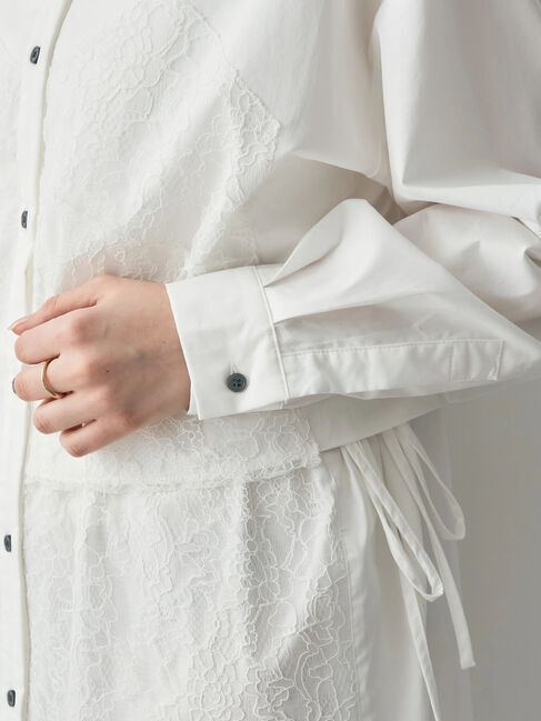 Editt by YECCA VECCA「レースドッキングシャツワンピース」|ワンピース|