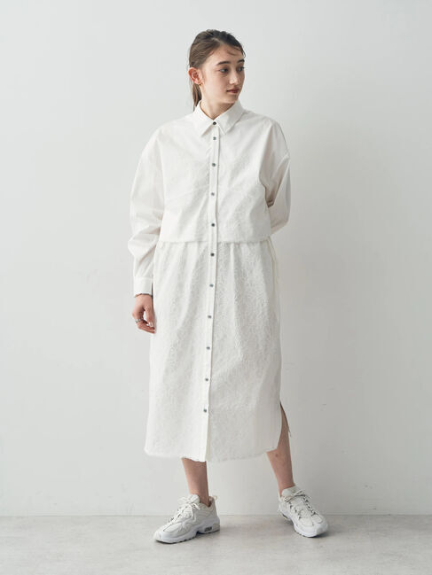 Editt by YECCA VECCA「レースドッキングシャツワンピース」|ワンピース|
