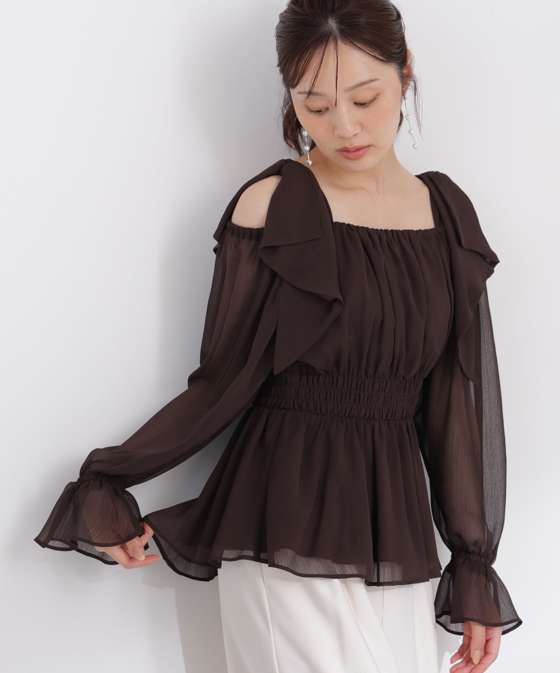 PROPORTION BODY DRESSING「ショルダーリボンブラウス」|シャツ・ブラウス|