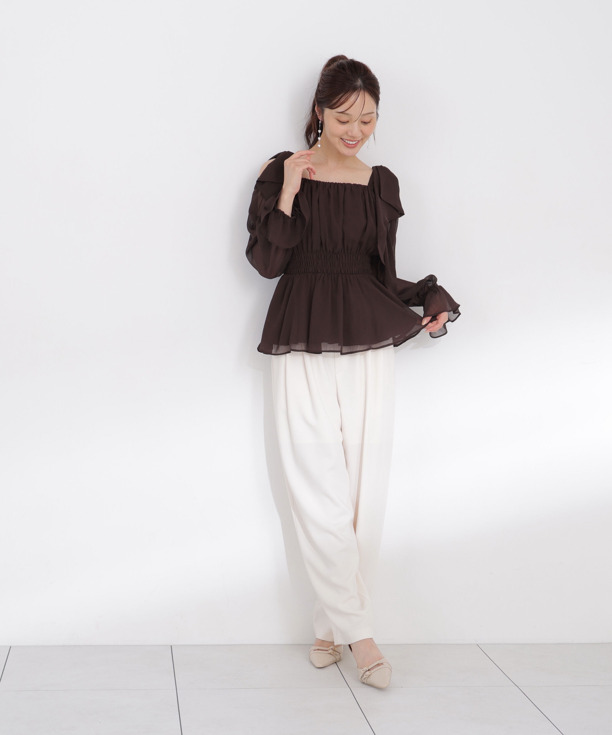 PROPORTION BODY DRESSING「ショルダーリボンブラウス」|シャツ・ブラウス|