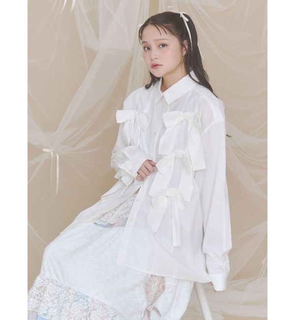 merry jenny「bon bon ribbon shirt」|シャツ・ブラウス|