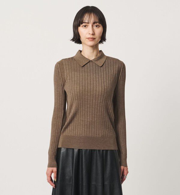 UNITED ARROWS「【別注】＜SLOANE＞ワイドリブ ポロニット」|Tシャツ・カットソー|