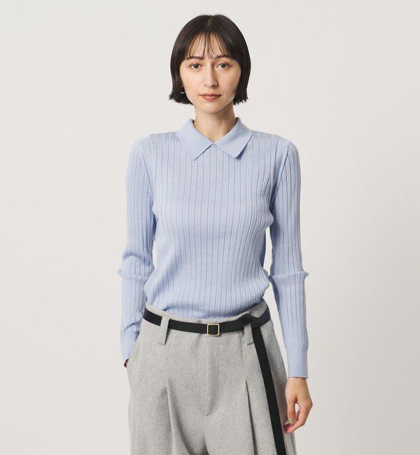 UNITED ARROWS「【別注】＜SLOANE＞ワイドリブ ポロニット」|Tシャツ・カットソー|