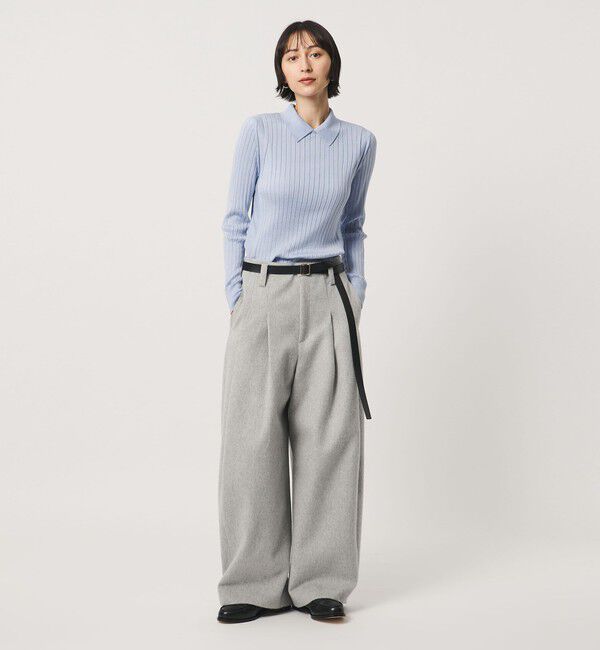 UNITED ARROWS「【別注】＜SLOANE＞ワイドリブ ポロニット」|Tシャツ・カットソー|
