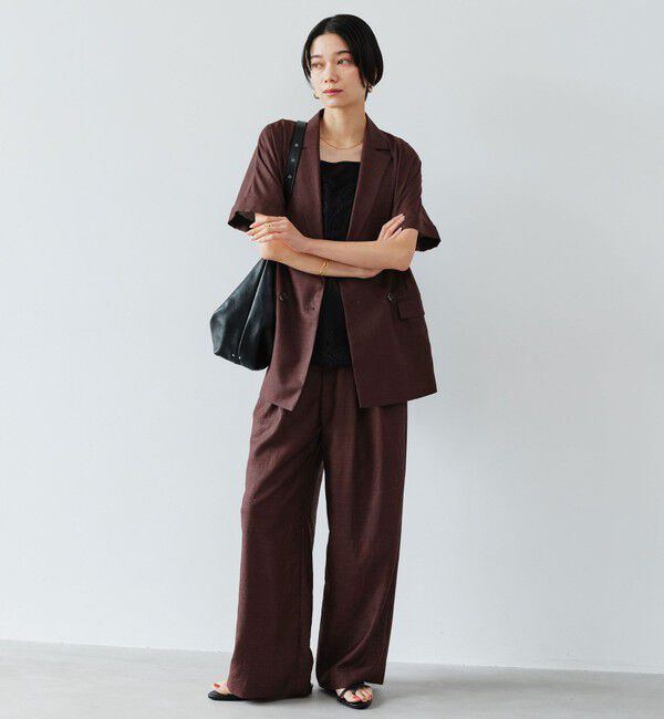 UNITED ARROWS green label relaxing「［size SHORTあり］ライト リネンライク ハーフスリーブ ジャケット UVカット 通気性」|テーラードジャケット|