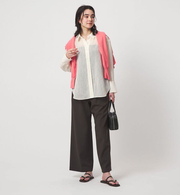 UNITED ARROWS green label relaxing「［size SHORTあり］ラミーライク ロングスリーブシャツ 通気性」|シャツ・ブラウス|