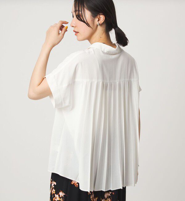 UNITED ARROWS green label relaxing「【WEB限定】＜at ease＞バック プリーツ ブラウス UVカット 通気性」|シャツ・ブラウス|
