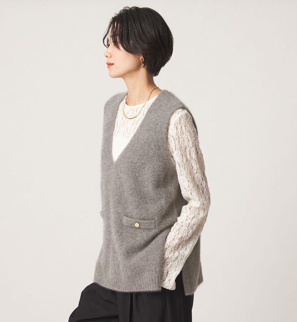 UNITED ARROWS green label relaxing「ヘアリー ニット ベスト」|ベスト・ジレ|