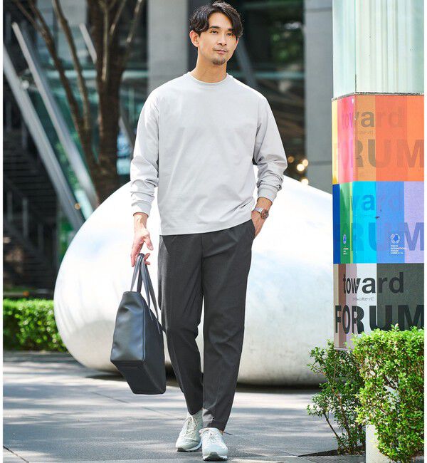 UNITED ARROWS green label relaxing「【WEB限定】JUST fit クリーン カノコ ワイド クルーネック 長袖 Tシャツ -抗菌-」|Tシャツ・カットソー|