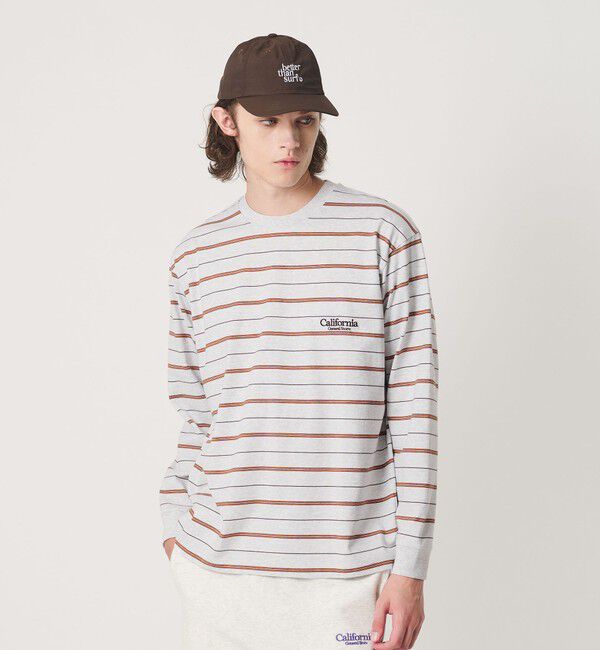 California General Store「＜CGS.＞オーガニック コットン ロングスリーブ ボーダー Tシャツ」|Tシャツ・カットソー|LT.GRAY