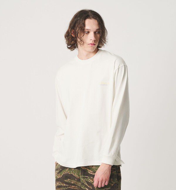 California General Store「＜CGS.＞オーガニック コットン ロングスリーブ ロゴ Tシャツ」|Tシャツ・カットソー|OFF WHITE
