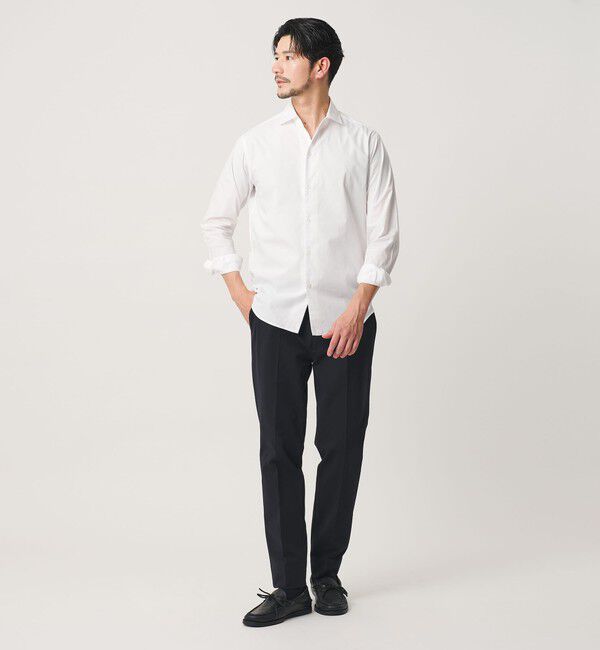 BEAUTY&YOUTH UNITED ARROWS「【WEB限定 WARDROBE SMART】コットン ワイドカラー スキッパー シャツ」|シャツ・ブラウス|