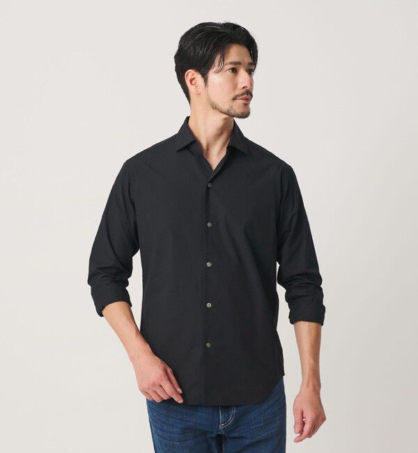 BEAUTY&YOUTH UNITED ARROWS「【WEB限定 WARDROBE SMART】コットン ワイドカラー スキッパー シャツ」|シャツ・ブラウス|
