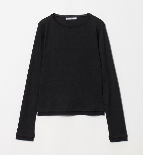 BEAUTY&YOUTH UNITED ARROWS「ポリエステルコットン テレコ チュール ドッキングプルオーバー」|Tシャツ・カットソー|BLACK