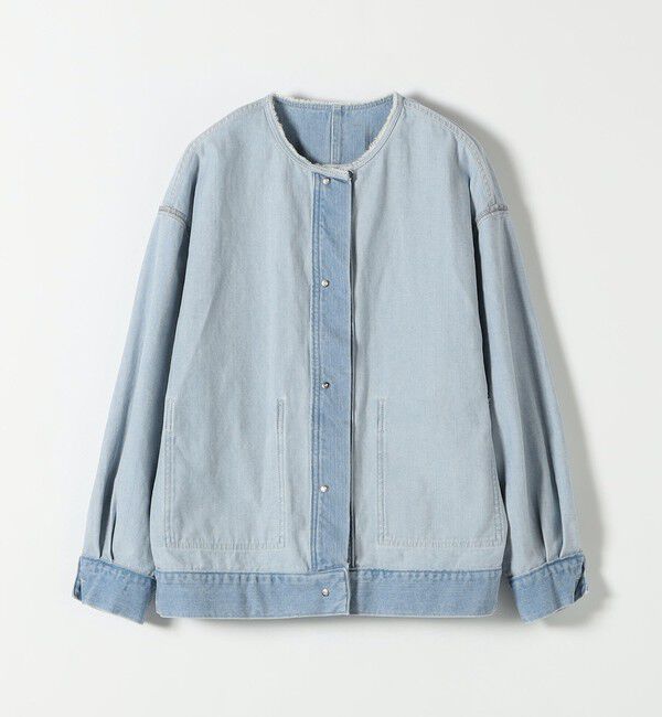 SHIPS any「ノーカラー デニム ブルゾン［SHIPS any DENIM］」|デニムジャケット|