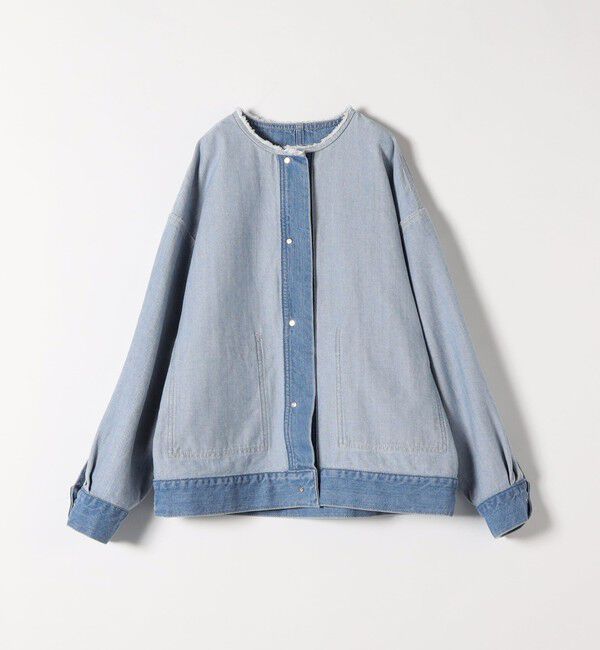 SHIPS any「ノーカラー デニム ブルゾン［SHIPS any DENIM］」|デニムジャケット|