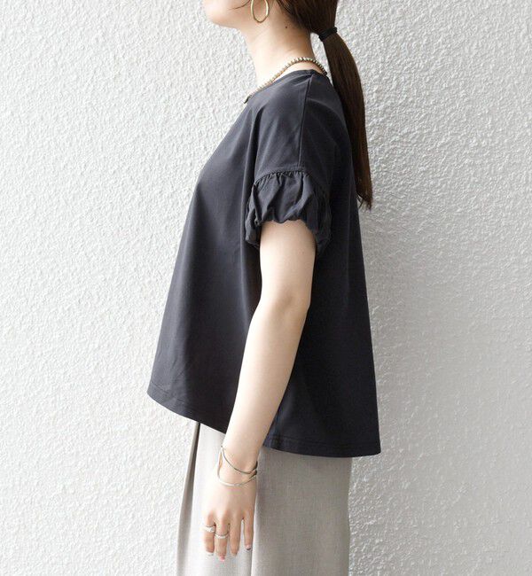 SHIPS any「SHIPS any:〈多機能/洗濯機可能〉マルチファンクション ギャザー スリーブ TEE」|Tシャツ・カットソー|