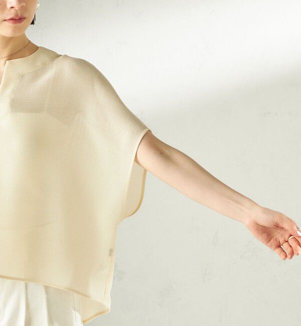 SHIPS for women「〈手洗い可能〉ミニ チェック カラミ スキッパー プルオーバー」|シャツ・ブラウス|