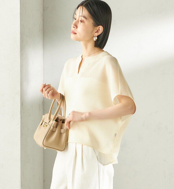 SHIPS for women「〈手洗い可能〉ミニ チェック カラミ スキッパー プルオーバー」|シャツ・ブラウス|