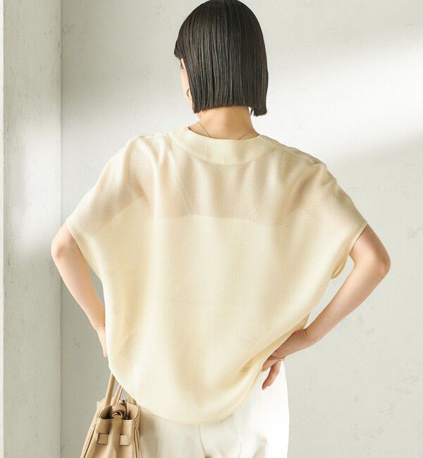 SHIPS for women「〈手洗い可能〉ミニ チェック カラミ スキッパー プルオーバー」|シャツ・ブラウス|