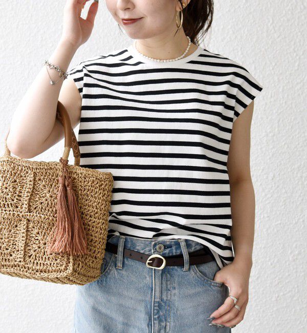 SHIPS any「SHIPS any:〈洗濯機可能〉バック レース コンビ フレンチスリーブ プルオーバー」|Tシャツ・カットソー|