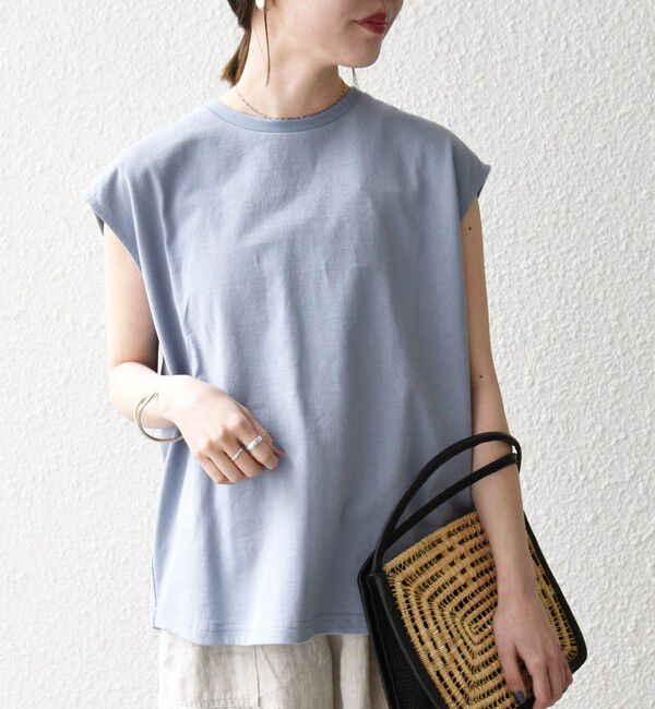 SHIPS any「SHIPS any:〈洗濯機可能〉バック レース コンビ フレンチスリーブ プルオーバー」|Tシャツ・カットソー|