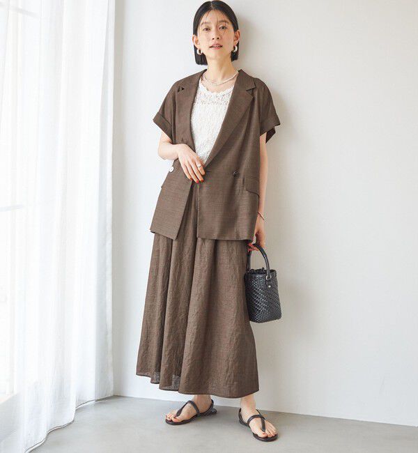 SHIPS for women「〈手洗い可能〉ラッセル レース 前後 2WAY ノースリーブ プルオーバー」|タンクトップ|