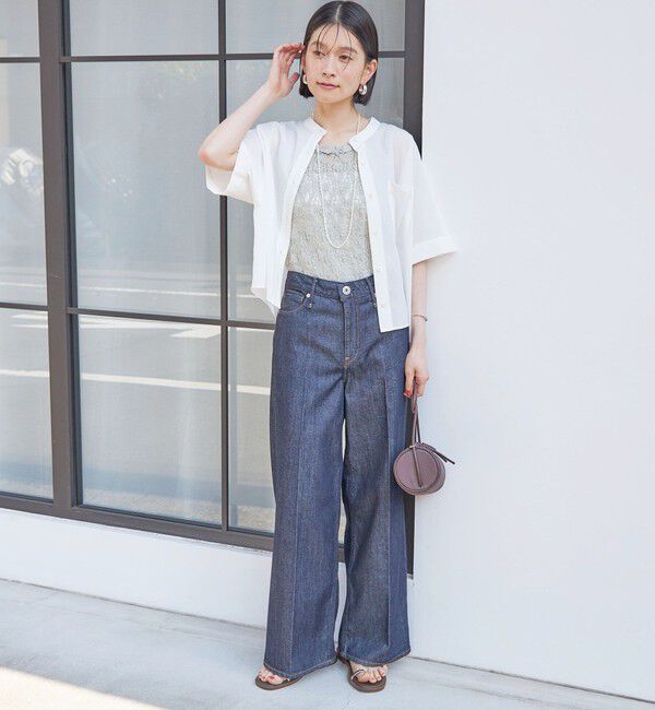 SHIPS for women「〈手洗い可能〉ラッセル レース 前後 2WAY ノースリーブ プルオーバー」|タンクトップ|